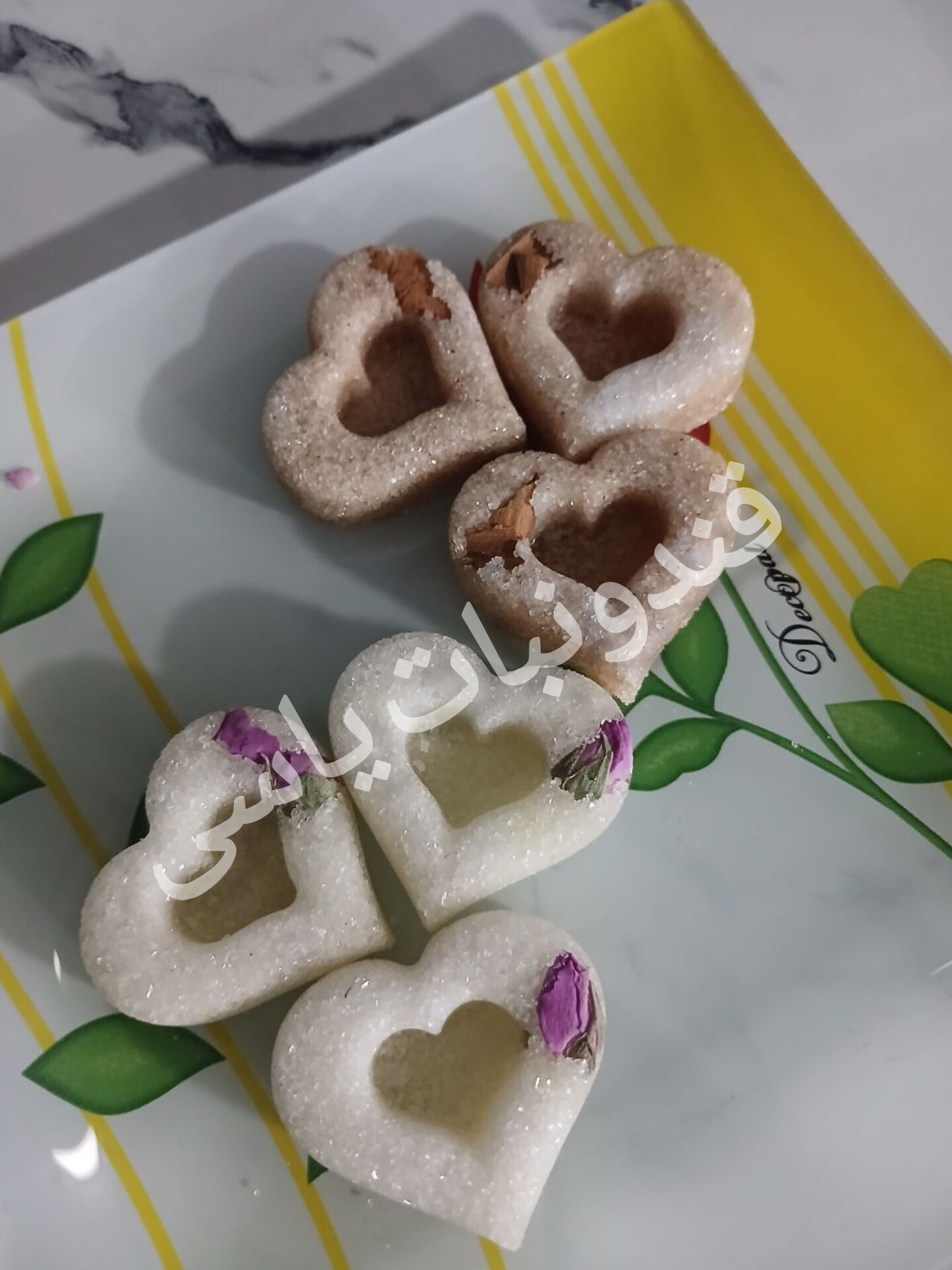 نبات لوکس دست‌ساز یاسی | نبات با گل محمدی و دارچین ✨
